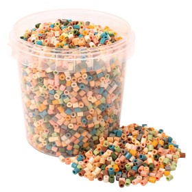 Bild på Playbox Rörpärlor i hink Dov pastellmix