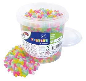 Bild på Playbox Rörpärlor i hink 5000 st (Transparent)