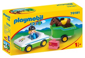 Bild på Playmobil 1.2.3 70181 Bil med hästtransport