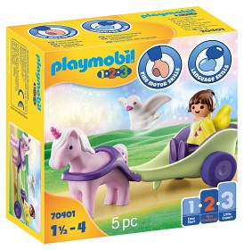 Bild på Playmobil 1.2.3 70401 Enhörningsdroska med älva