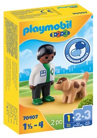 Bild på Playmobil 1.2.3 70407 Veterinär med hund