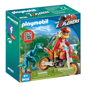 Bild på Playmobil Dinos Motocrosscykel med raptor 9431