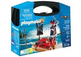Bild på Playmobil Pirate Pirat med flotte i bärväska