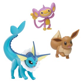 Bild på Pokémon battle figure 3-pack (Aipom 5cm, Eevee 5cm, Vaporeon 8cm)