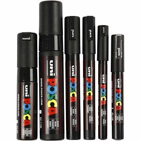 Bild på Posca Marker 6 st Linjebredder (Svart)