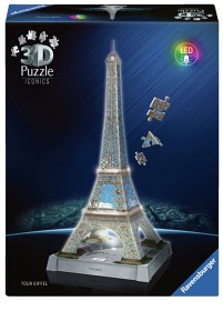 Bild på Ravensburger 3D Pussel Iconic La Tour Eiffel with Light 216-bitar
