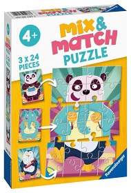 Bild på Ravensburger Pussel Mix Match Djur (3x24-bitar)