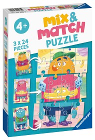 Bild på Ravensburger Pussel Mix Match Lustiga Monster (3x24-bitar)