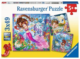 Bild på Ravensburger Pussel Charmiga sjöjungfrur 3x49-bitar