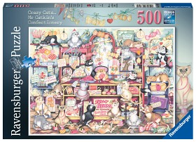 Bild på Ravensburger Pussel Crazy cat sweet shop (500-bitar)