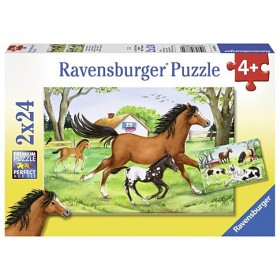 Bild på Ravensburger Pussel En värld av hästar 2x24-bitar