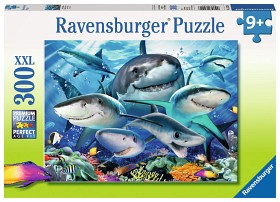 Bild på Ravensburger Pussel Glada hajar 300-bitar