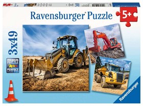 Bild på Ravensburger Pussel Grävare på jobbet 3x49-bitar