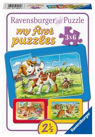 Bild på Ravensburger Pussel Mina djurvänner 3x6-bitar