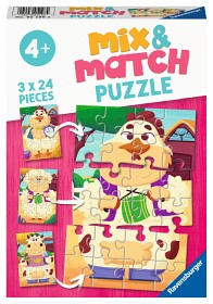 Bild på Ravensburger Pussel Mix & Match Mina vänner på bondgården (3x24-bitar)