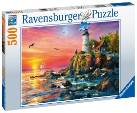 Bild på Ravensburger Pussel Lighthouse at Sunset (500-bitar)