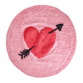 Bild på Rice Matta Rund Hjärta (Rosa)