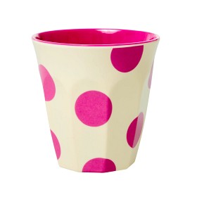 Bild på Rice Mugg Melamin Medium Prickig (Fuchsia)