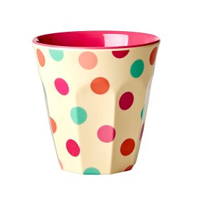 Bild på Rice Mugg Melamin Medium Prickig (Rosa)
