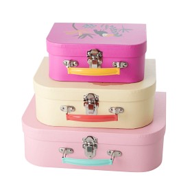 Bild på Rice Resväska med djungelmotiv 3-pack (Rosa/Natur)