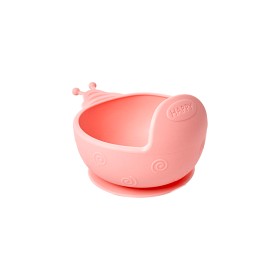 Bild på Rice Silikontallrik med snigelmotiv (Rosa)