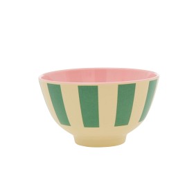 Bild på Rice Skål Melamin S Stripes (Grön)
