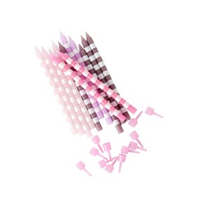 Bild på Rice Tårtljus Striped 12-pack (Rosa)