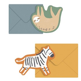 Bild på Sebra Kort med kuvert Wildlife 2-pack (Sengångare & Zebra)