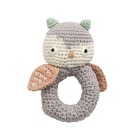 Bild på Sebra Skallra virkad Blinky the owl (Raindrop Grey)