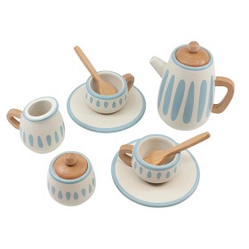 Bild på Sebra Teservis i trä (Classic White/Dustry Teal)