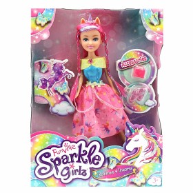 Bild på Sparkle Girlz Unicorn Prinsessdocka med tillbehör (Cerise)