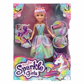 Bild på Sparkle Girlz Unicorn Prinsessdocka med tillbehör (Rosa)