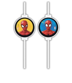 Bild på Spiderman Papperssugrör (4-pack)