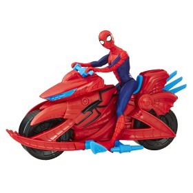 Bild på Spiderman - Spindelmannen med motorcykel - 15 cm