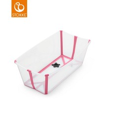 Bild på Stokke Flexi Bath Badbalja med Värmekänslig Propp (Transparent Rosa)