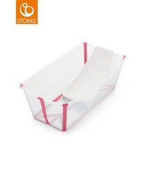 Bild på Stokke Flexi Bath Bundle med Värmekänslig Propp (Transparent Rosa)