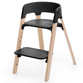 Bild på Stokke Steps Matstol (Svart/Natur)