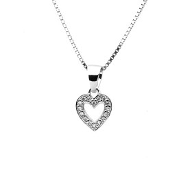 Bild på Sweethearts Barnhalsband i silver (Hjärta med stenar)