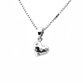 Bild på Sweethearts Barnhalsband i silver (Hjärta med stenar)