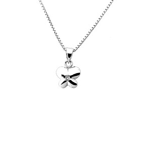 Bild på Sweethearts Barnhalsband i silver (Liten fjäril med sten)