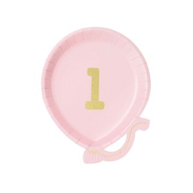 Bild på Talking Tables BDAY Tallrikar 12-pack (Rosa)