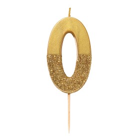 Bild på Talking Tables Glitter Tårtljus 0 (Guld)