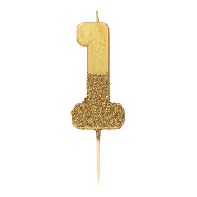 Bild på Talking Tables Glitter Tårtljus 1 (Guld)