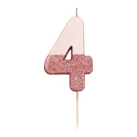 Bild på Talking Tables Glitter Tårtljus 4 (Rose gold)