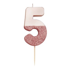 Bild på Talking Tables Glitter Tårtljus 5 (Rose gold)