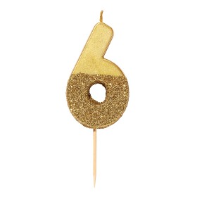 Bild på Talking Tables Glitter Tårtljus 6 (Guld)