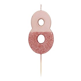 Bild på Talking Tables Glitter Tårtljus 8 (Rose gold)