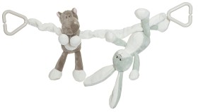 Bild på Teddykompaniet Diinglisar Vagnhänge kanin och flodhäst