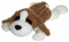 Bild på Teddykompaniet Liggande Hund 100 cm (Vit/brun)