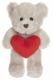 Bild på Teddykompaniet Theo Nalle med hjärta 19 cm (Beige)